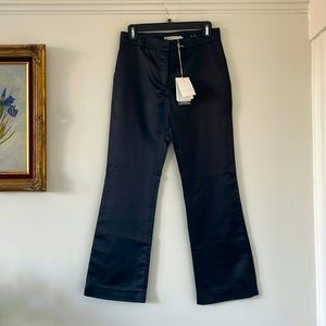 L’autre Chose Satin Black Cropped Pants NWT